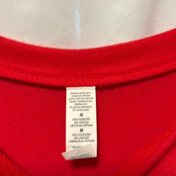 “ROAM” Silver Sequined, Red, Wide Neck, Short Sleeve Dolman Shirt - Picture 2 of 5